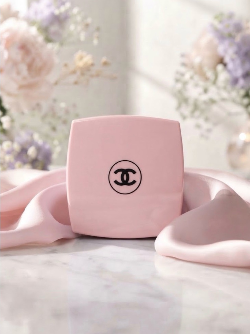 CHANEL Mirror Duo Pink Compact Mirror Duo with Velvet Dustbag